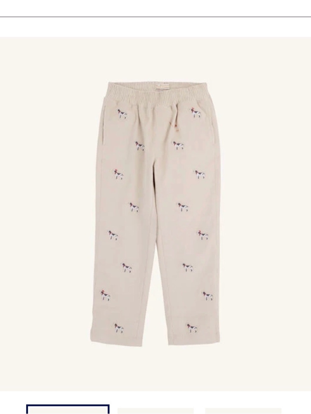 Critter Sheffield Pants - Osprey Oatmeal w/ Santa Dogs Embroidery - Corduroy